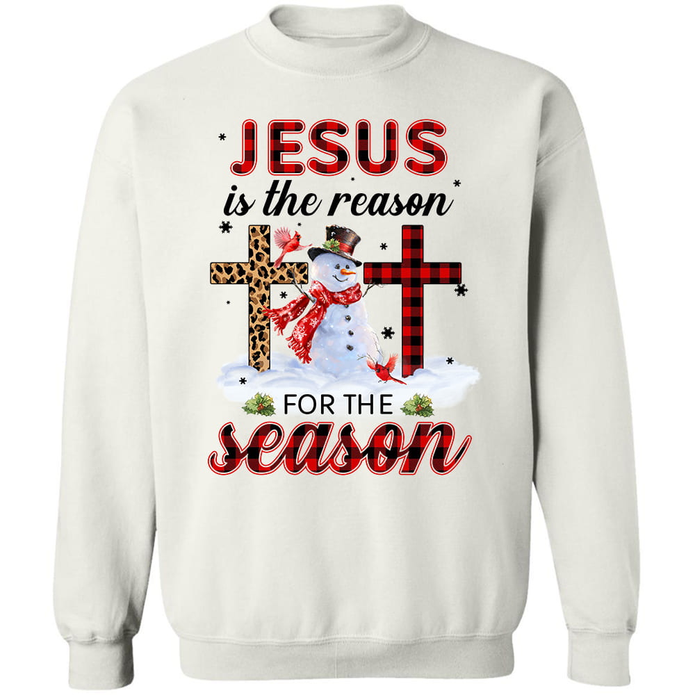 Outdoor snowman, Cross symbol, Christmas gift, Jesus is the reason for the season - Jesus Apparel