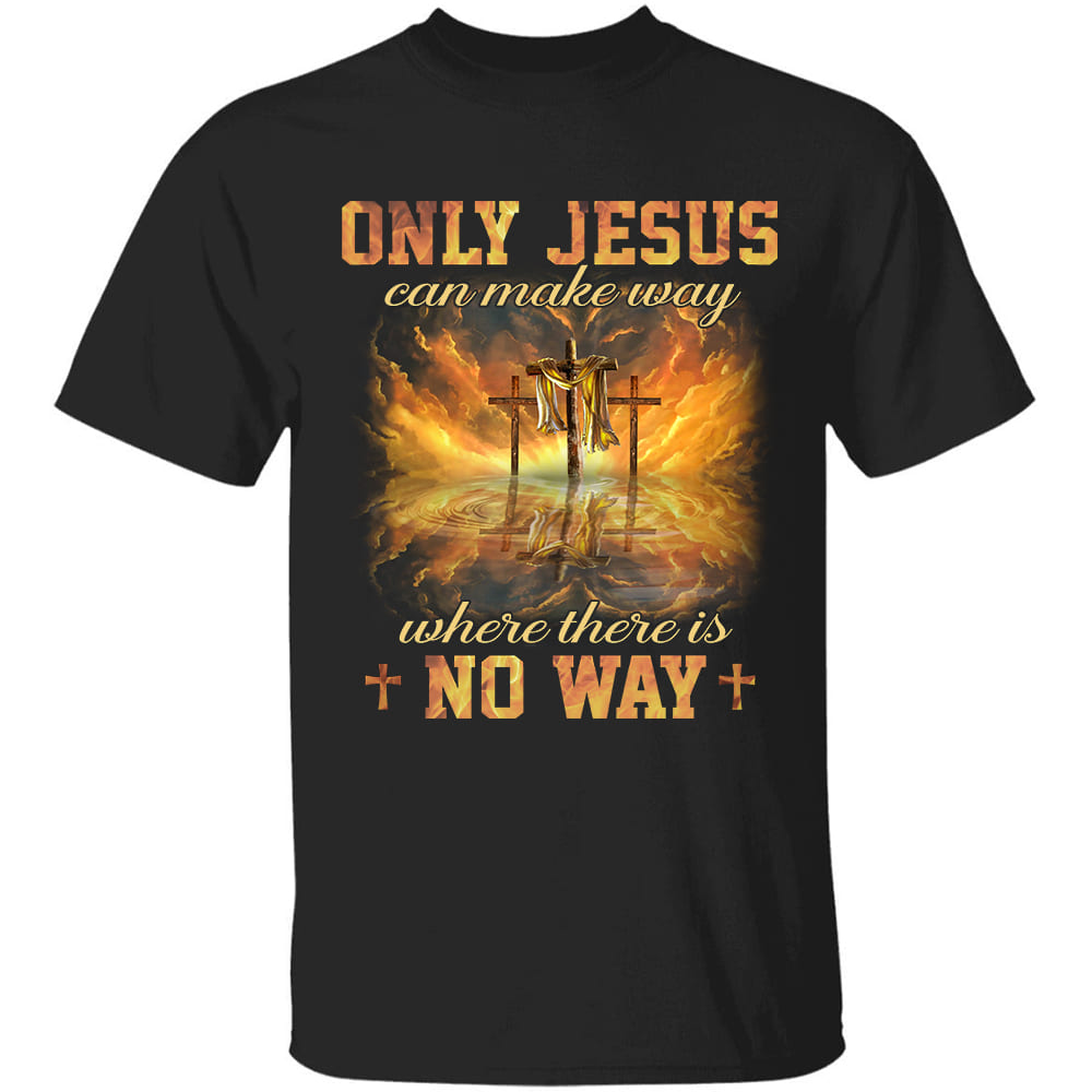 Beautiful halo, Wooden cross, Only Jesus can make way where there is no way - Jesus Apparel