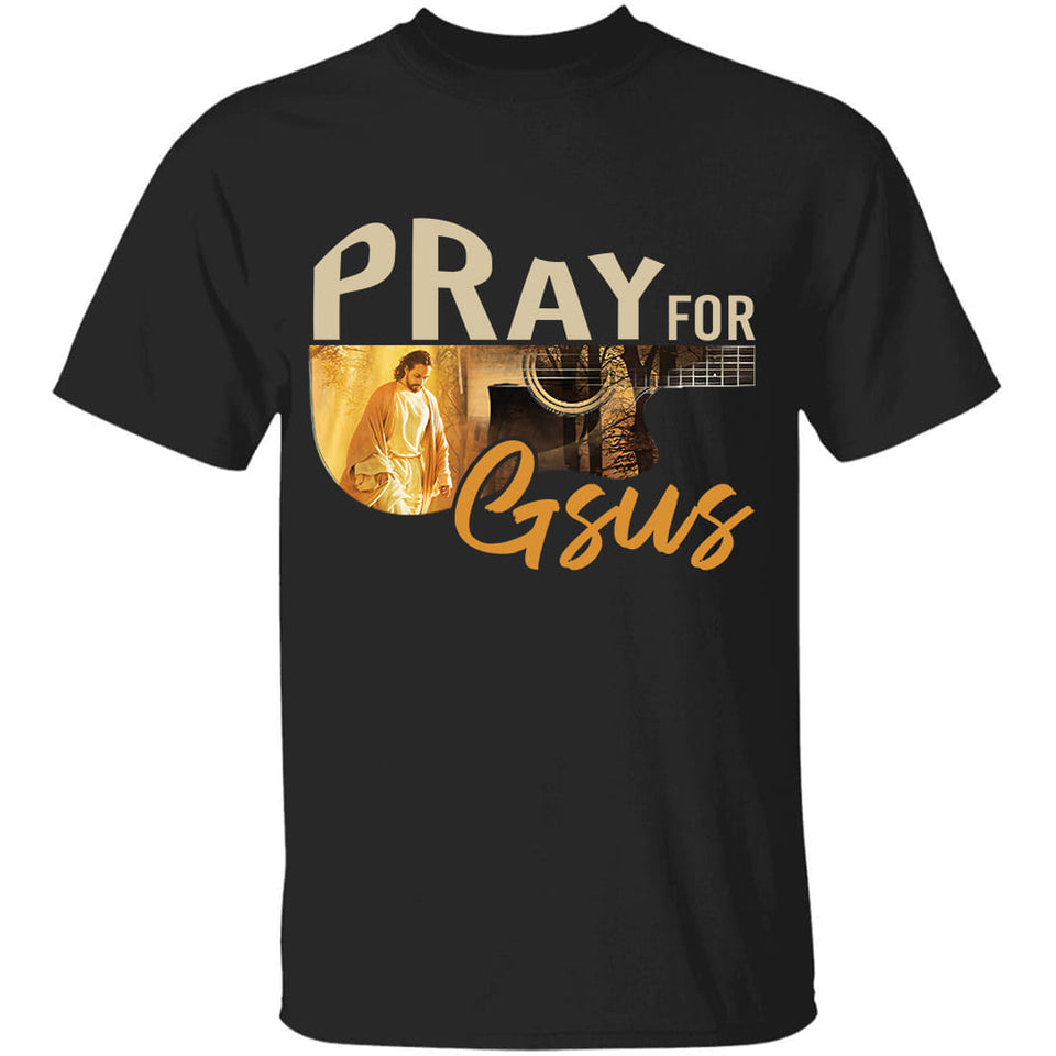 Vintage guitar, Jesus walking, Pray for Gsus - Jesus Apparel