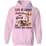 Old german shepherd dog, Christmas gift, God is great Shepherds are good - Jesus Apparel