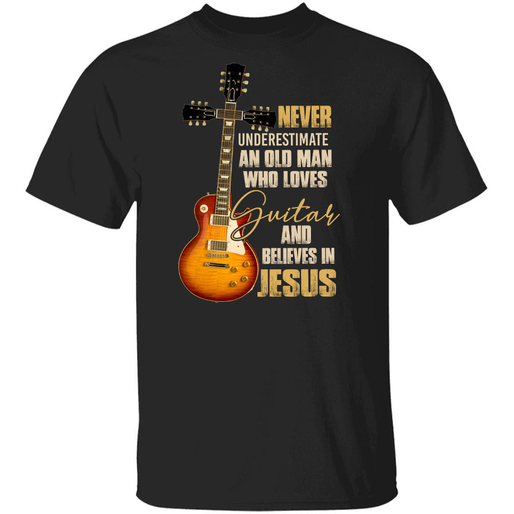 Vintage guitar, Never underestimate an old man who loves guitar - Jesus Apparel