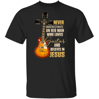 Vintage guitar, Never underestimate an old man who loves guitar - Jesus Apparel