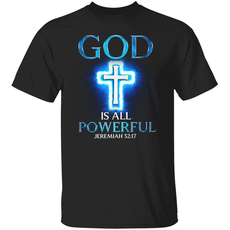 Cross light, Glowing cross, God is all powerful - Jesus Apparel