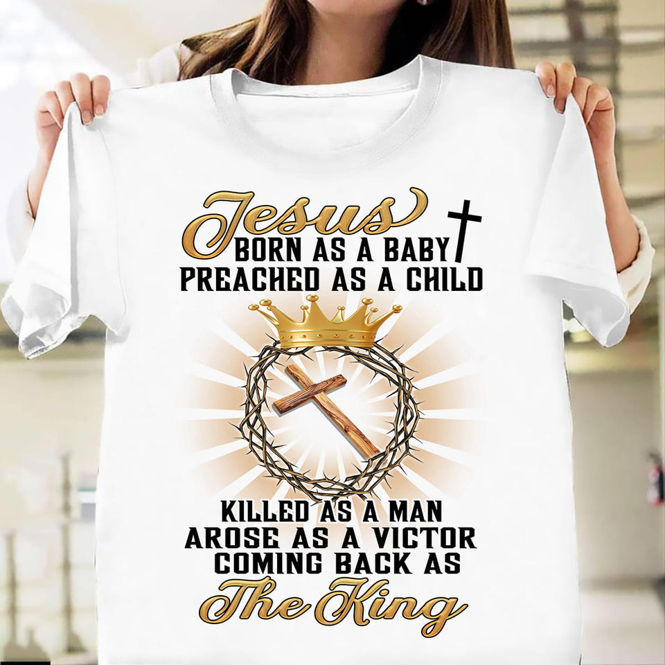 Crown of thorn, Wooden cross, Jesus comes back as the King - Jesus Apparel