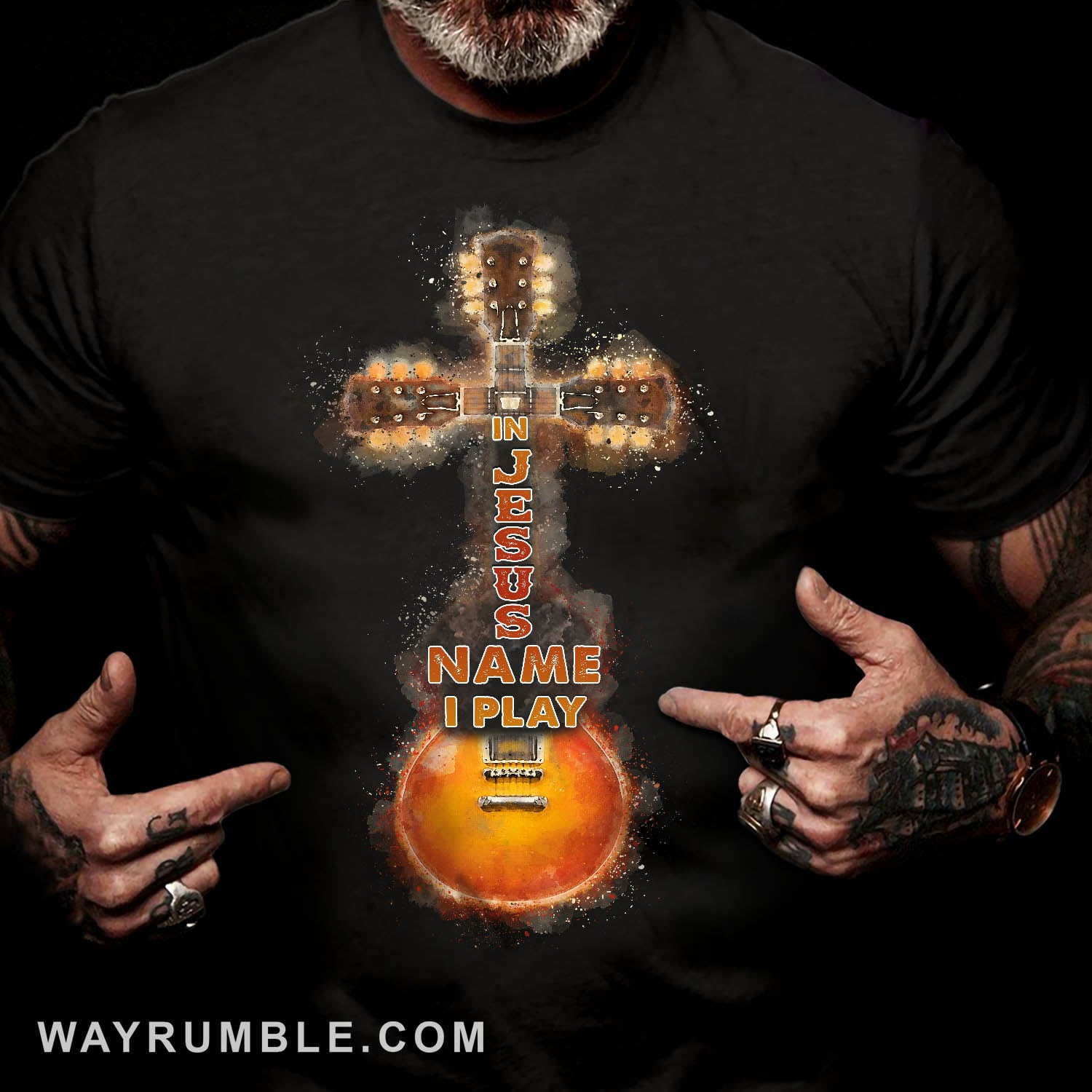 Wooden guitar, In Jesus name I play - Jesus Apparel