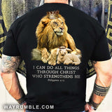 Lion King, Lamb of God, I can do all things through Christ who strengthens me - Jesus Back-printed Apparel