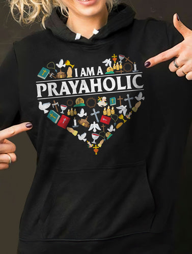 Jesus symbol, Bible, Colorful heart, I am a prayaholic - Jesus Apparel