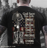 Veteran, God says you are - Jesus Back-printed Apparel