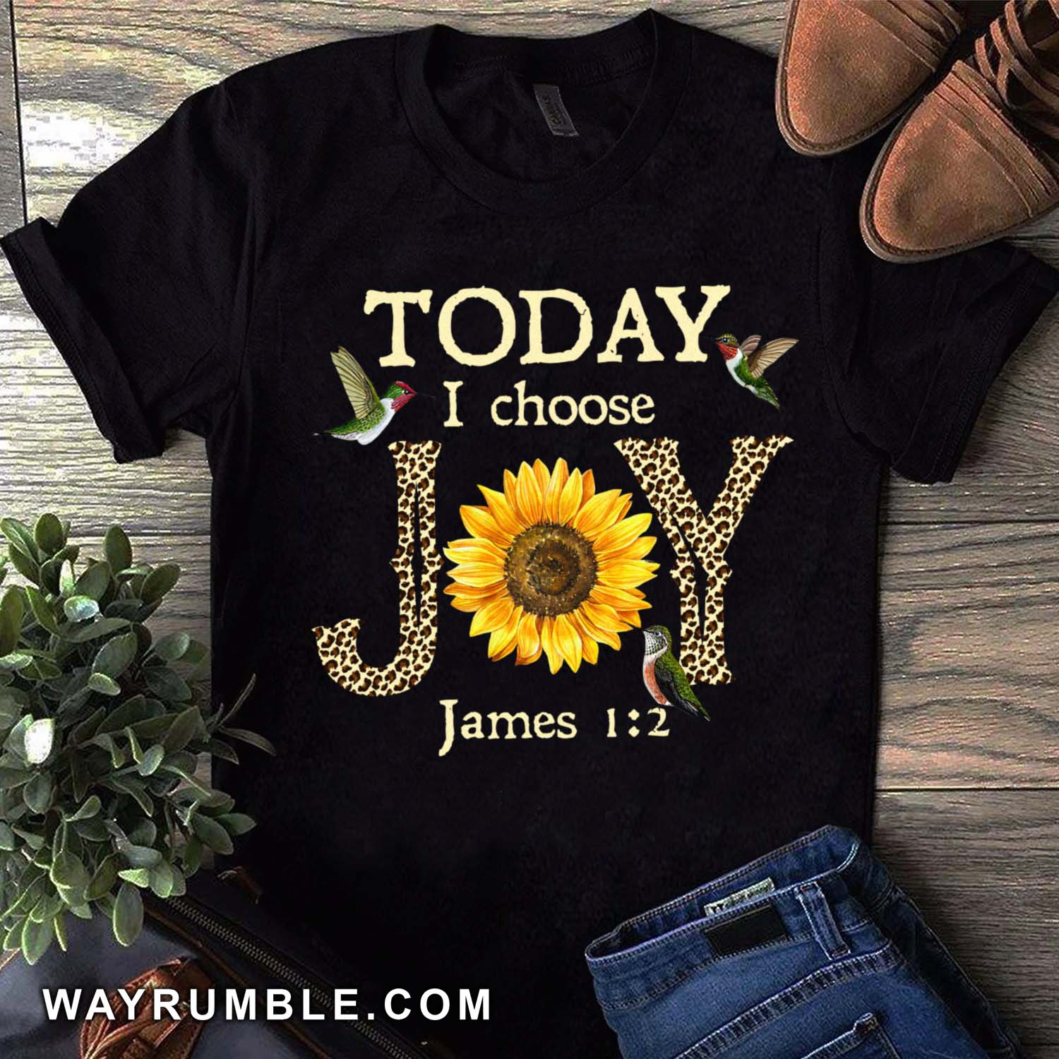 Jesus - Hummingbird and sunflower - Today I choose Joy - Apparel