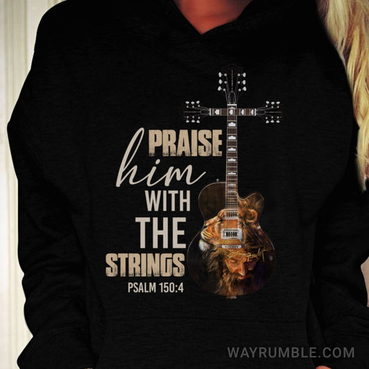 Jesus painting, Guitar, Praise him with the strings - Jesus, Guitarist Apparel