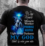 The blue light cross - My God is the light in the darkness - Jesus Back-printed Apparel