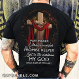 Wooden cross, Crown of thorns, Jesus is the light in the darkness - Jesus Back-printed Apparel