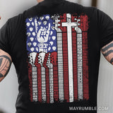 Rock hand sign, US flag - Jesus, Guitarist Back-printed Apparel