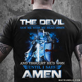 Blue flame, Knight of God, Until I said Amen - Jesus Back-printed Apparel