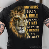 November Guy, Amazing lion of Judah, A child of God - Jesus Back-printed Apparel