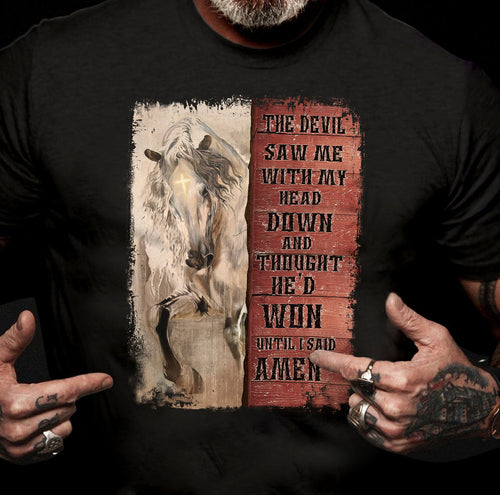 Jesus - Horse - The devil thought he'd won until I said Amen - Apparel