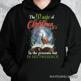 Jesus painting, The holly Bible, Cross light, Winter forest, The magic of Christmas is in his presence - Jesus Apparel