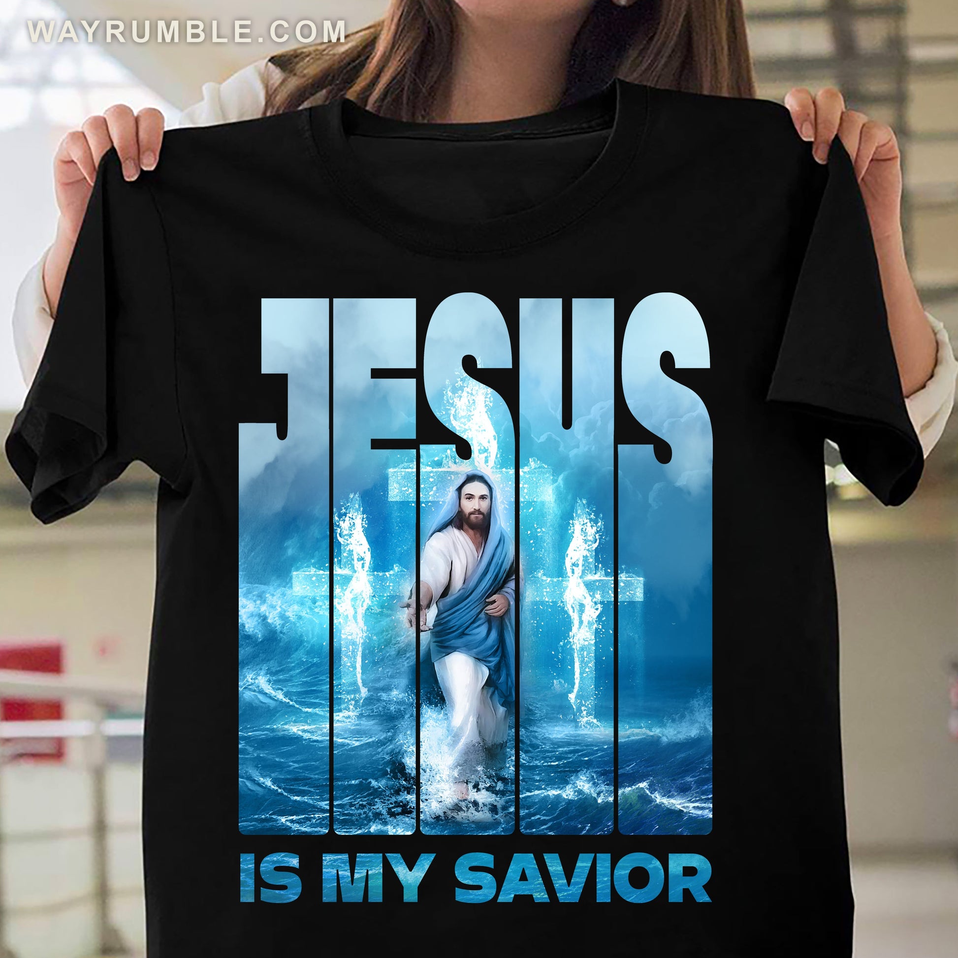 Jesus walking on water, Jesus is my savior - Jesus Apparel