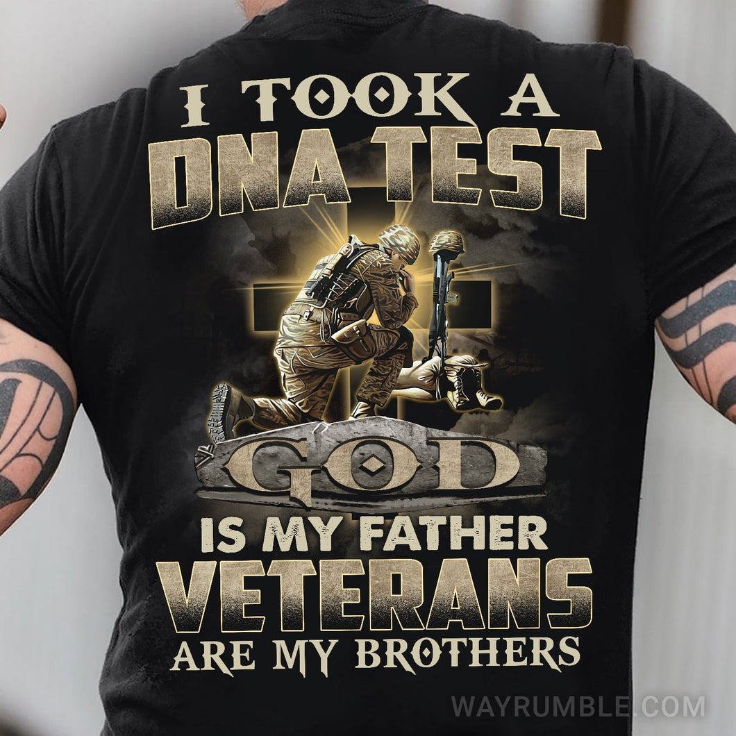Jesus, awesome warrior, God is my father & Veterans are my brothers Back-printed Apparel