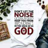 Don't let the voice of this world keep you from hearing God - Jesus Apparel