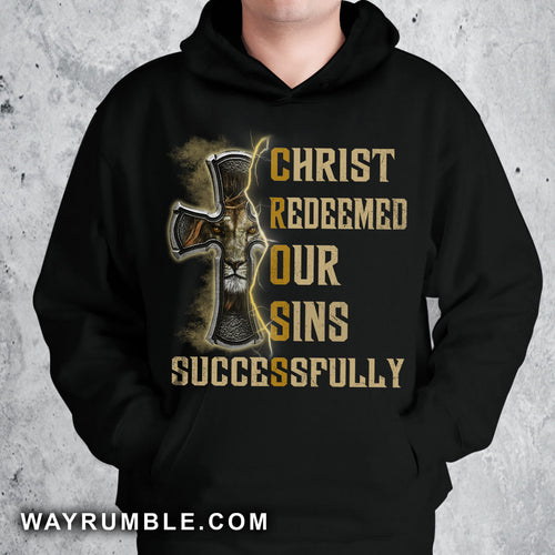 Beautiful cross, Lion painting, Christ redeemed our sins successfully - Jesus Apparel