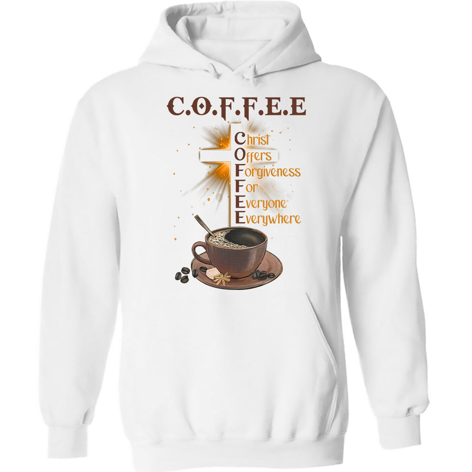 Coffee cup, Gift for coffee lover, Cross, Christ offers forgiveness for everyone - Jesus Apparel