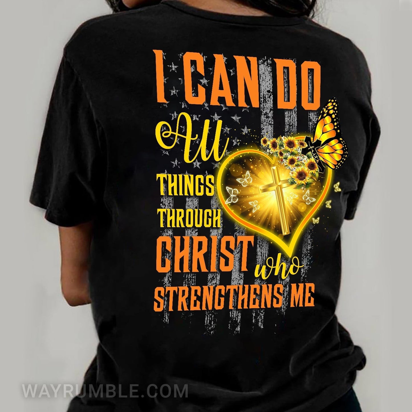 I can do all things through Christ who strengthens me - Jesus Back-printed Apparel