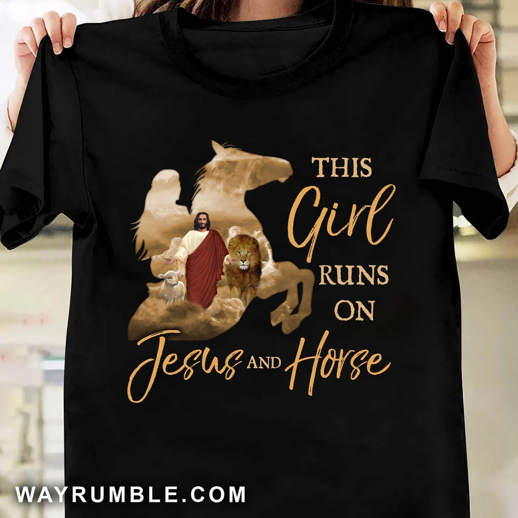 Jesus walking, Lion king, Animal pattern, This girl runs on Jesus and horse - Jesus Apparel