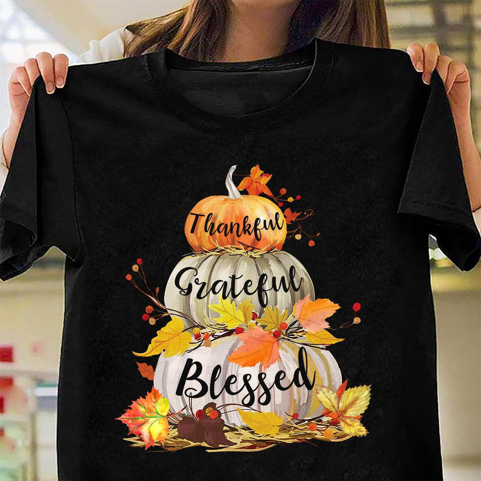 Pumpkin - Thankful Grateful Blessed - Jesus Apparel