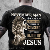 November man, Knight of God, I am a child of God -Jesus Back-printed Apparel