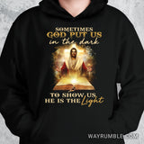 Jesus painting, The holly Bible, Sometimes God put us in the dark to show us he is the Light - Jesus Apparel