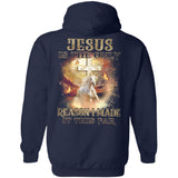 Jesus - Horse with butterfly - Jesus is the only reason I made it this far - Back-printed Apparel