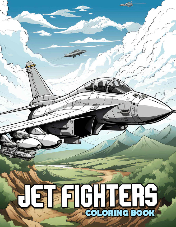 Jet Fighters 30 Pages Printable Coloring Book