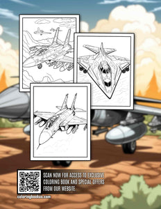 Jet Fighters 30 Pages Printable Coloring Book