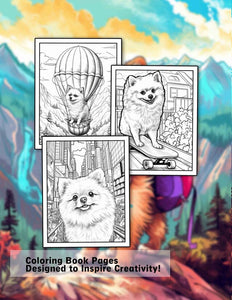 Journey of Pomeranian 30 Pages Printable Coloring Book