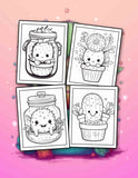 Kawaii Cactus 30 Pages Printable Coloring Book