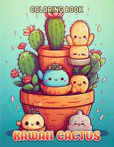 Kawaii Cactus 30 Pages Printable Coloring Book