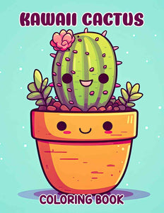 Kawaii Cactus 30 Pages Printable Coloring Book