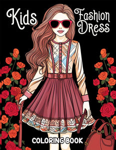 Kids Fashion Dress 30 Pages Printable Coloring Book