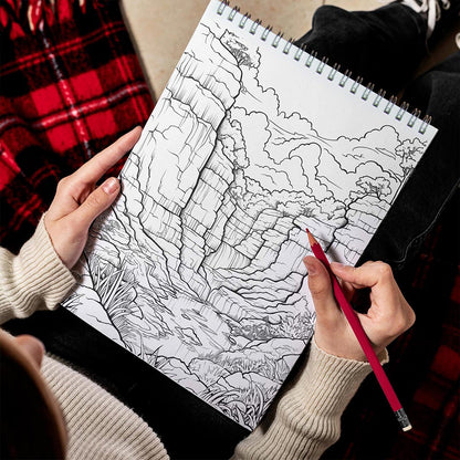 LBKHOUSE American Landscapes Spiral Bound Coloring Book for Adult