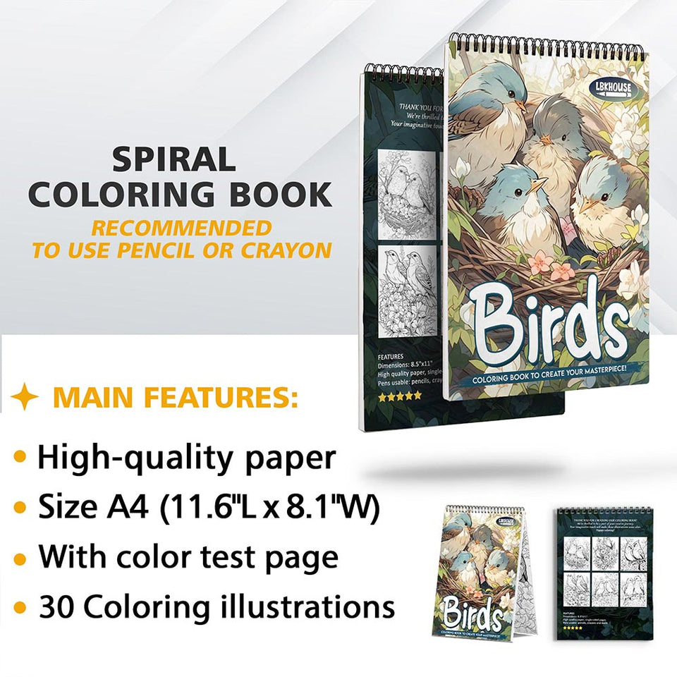 LBKHOUSE Birds Coloring Sheets for Adult