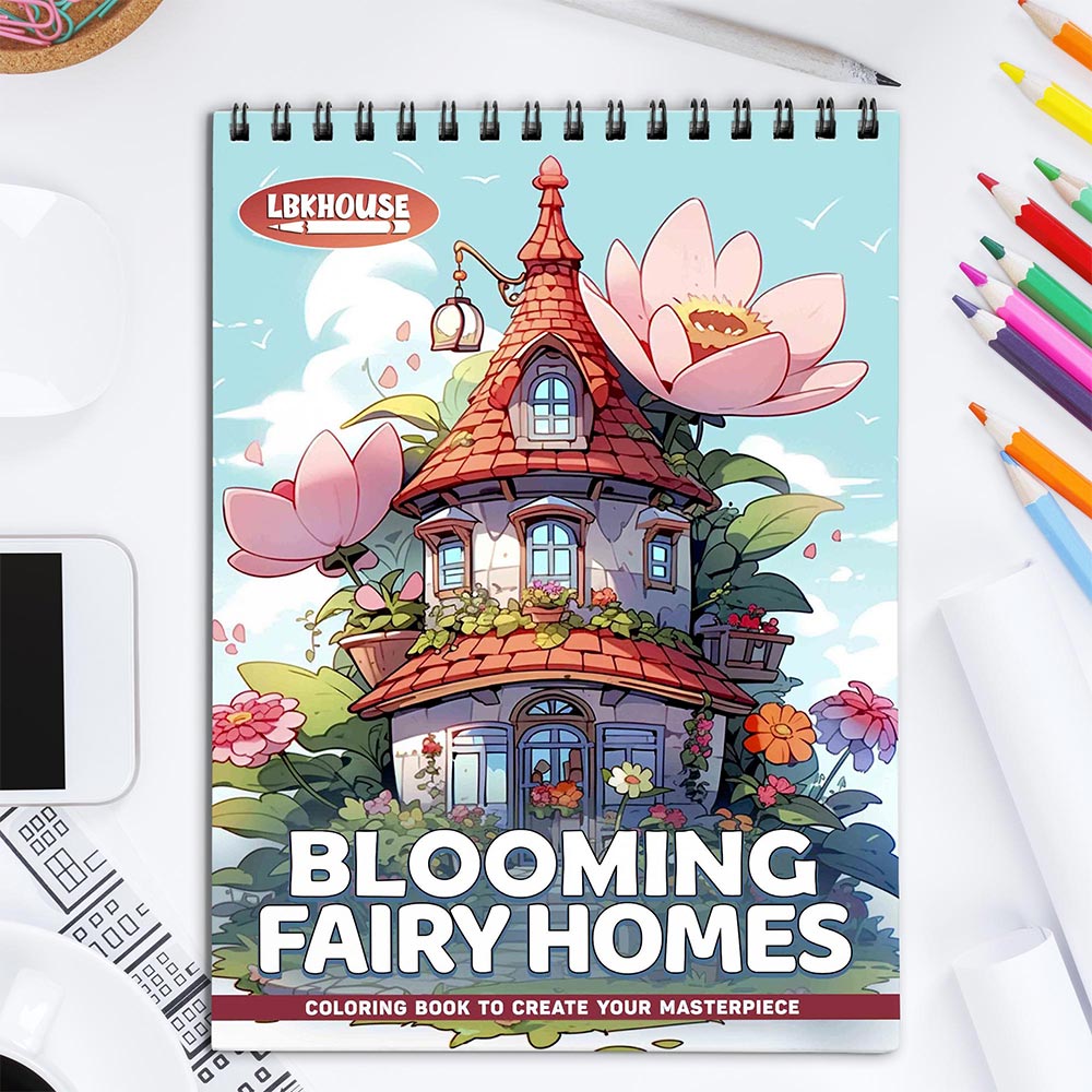 LBKHOUSE Blooming Fairy Homes Coloring Book for Adult