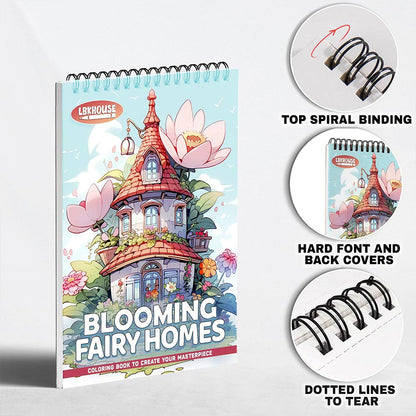 LBKHOUSE Blooming Fairy Homes Coloring Pages for Adult