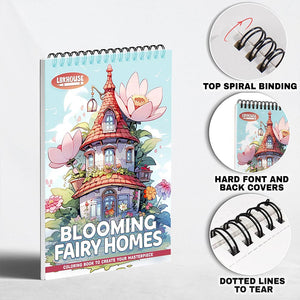 LBKHOUSE Blooming Fairy Homes Coloring Pages for Adult