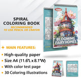 LBKHOUSE Blooming Fairy Homes Coloring Sheets for Adult