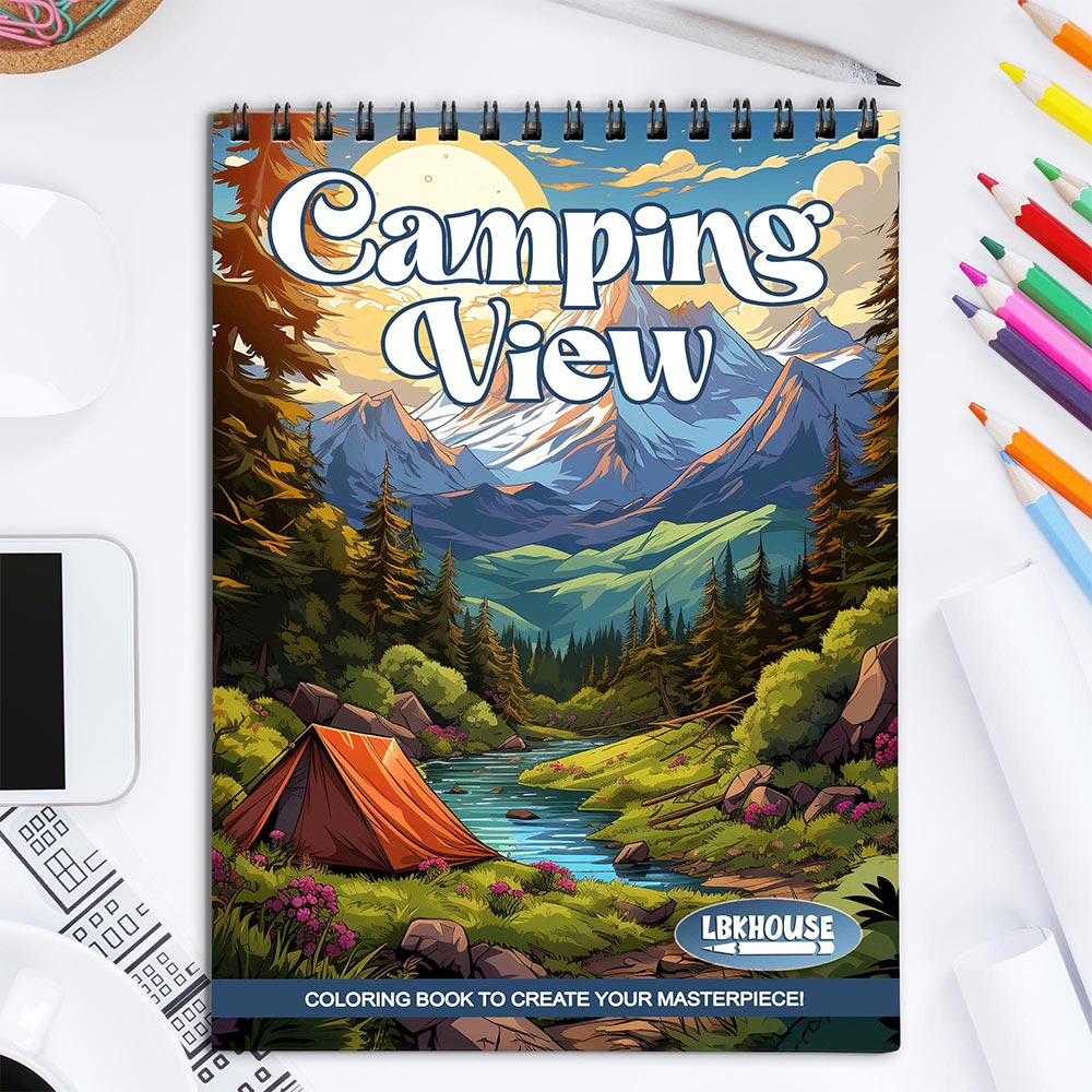 LBKHOUSE Camping View Coloring Book for Adult