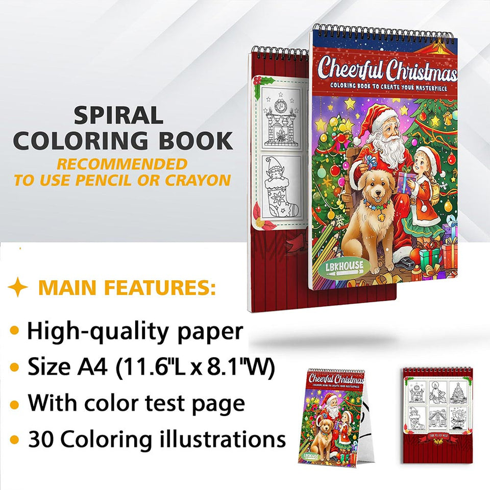 LBKHOUSE Cheerful Christmas Coloring Sheets for Adult