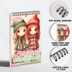 LBKHOUSE Chibi Girls Christmas Coloring Pages for Adult