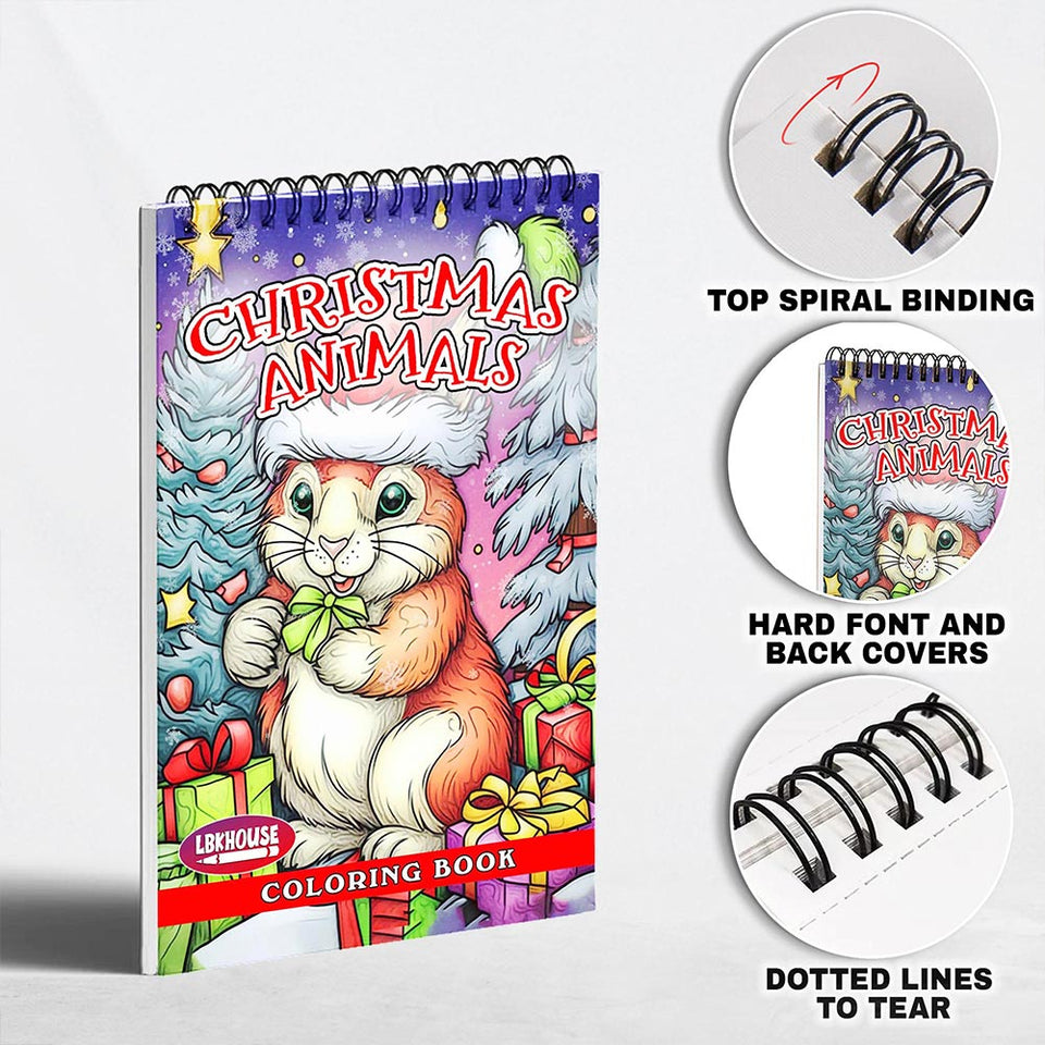 LBKHOUSE Christmas Animals Coloring Pages for Adult