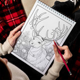 LBKHOUSE Christmas Animals Spiral  Bound Coloring Book for Adult